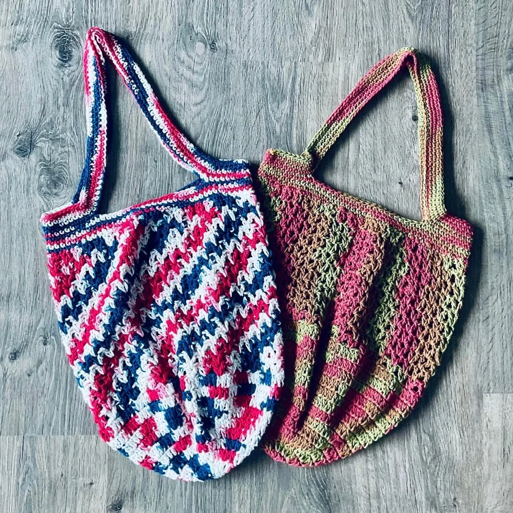 Handmade Crochet Tote Bag Market Bag Beach Bag Weekend Bag